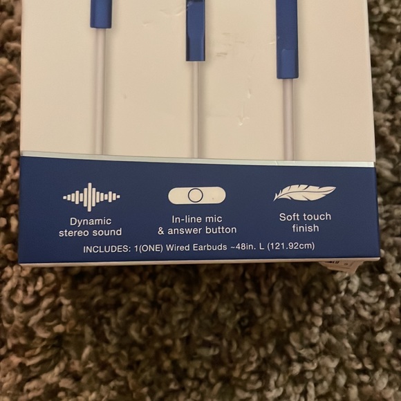 New Dark Blue Live Love Music Luxe Earbuds With In-Line Microphone - Picture 3 of 9
